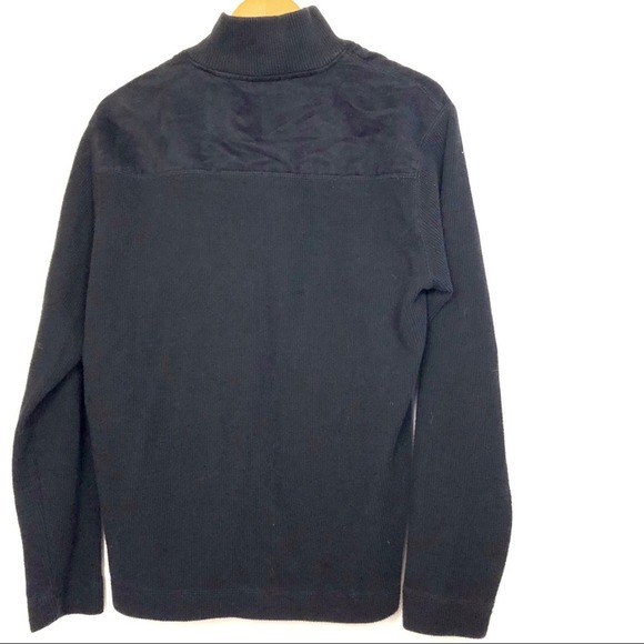 Claiborne Men’s Black Quarter Zip Pullover Sweater Size Medium - Picture 3 of 5
